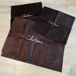 Cole Haan Shoe & Boot Bags Lot of 3 Brown Fabric Ivory Logo